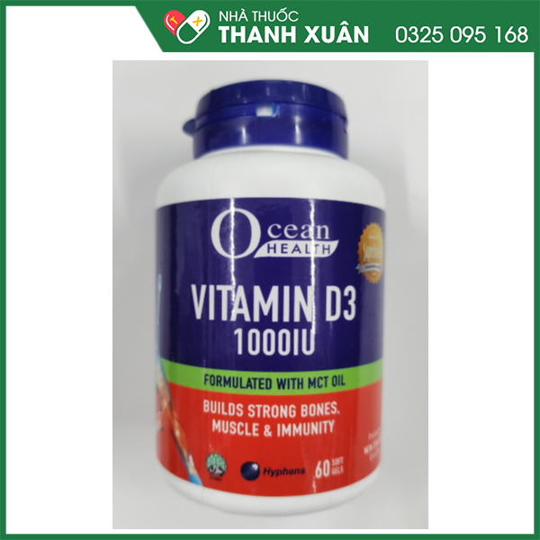 Vitamin D3 1000IU Ocean hỗ trợ tăng cường hấp thu canxi